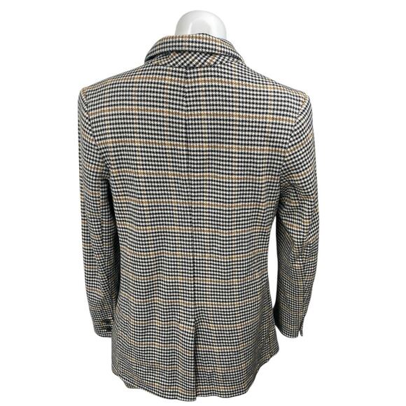Old Navy Brown Houndstooth Plaid Checkered Long Sleeve Blazer Coat Jacket Size S - Picture 2 of 4